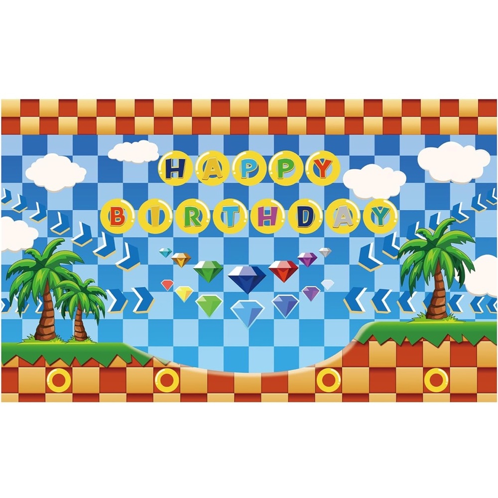 Happy Birthday Banner Decorations, 70.8x43.3 inch hedgehog themed Background